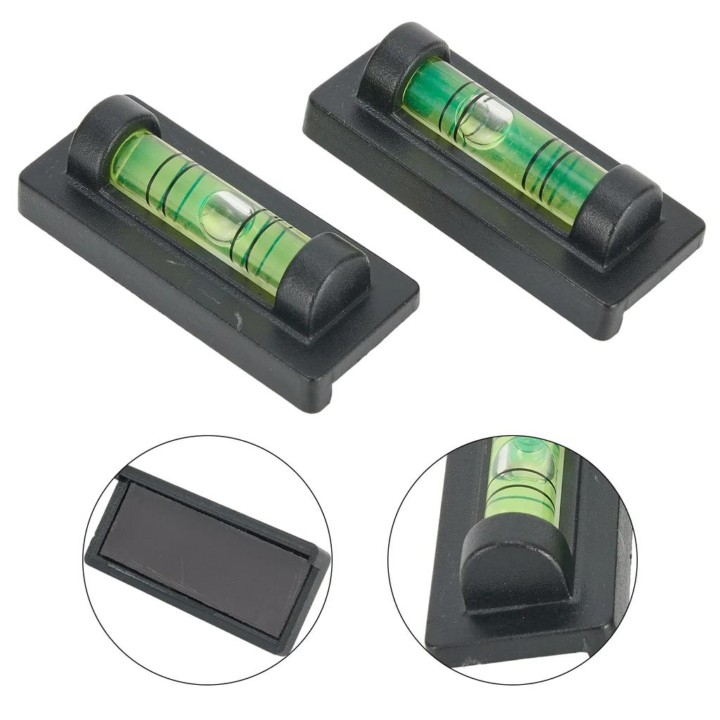 2/5x Liquid Level Indicator Mini Bubble For Spirit Level For Daily Leveling Bottom Magnetic Horizontal Bead Bracket Level Gauge