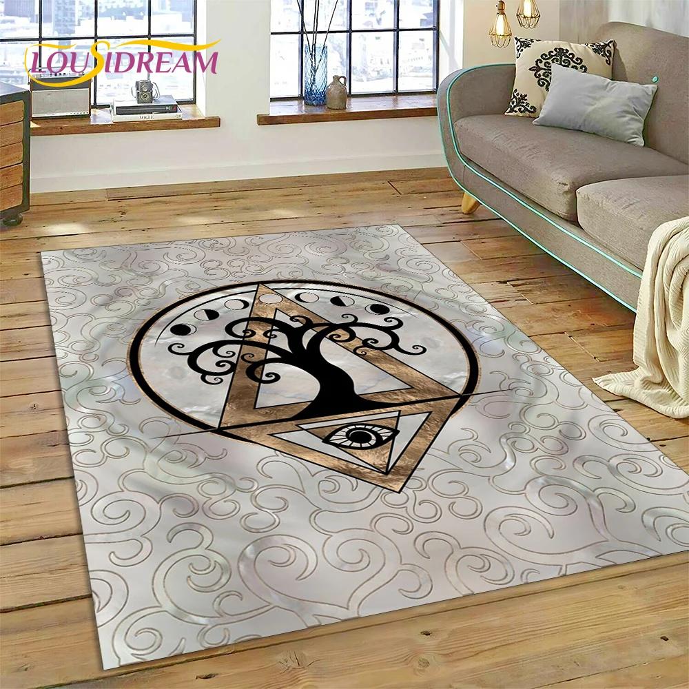 Nordic Mythology Yggdrasil Nature Tree of Life Carpet Rug for Home Living Room Bedroom Sofa Doormat Decor,kid Non-slip Floor Mat