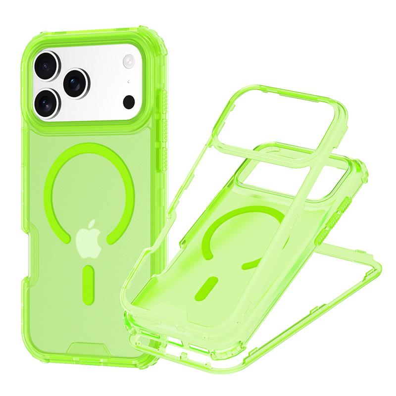 For Apple for IP17PROMAX Three-in-one Skin-sensitive Magnetic Phone Case Lanyard