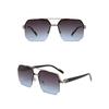 1/2Pcs Metal Square Frame Fashion Decorative Sunglasses Street Shot