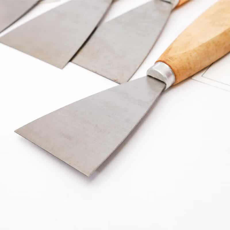 3-Inch Wooden Handle Carbon Steel Putty Knives (10-Pack)