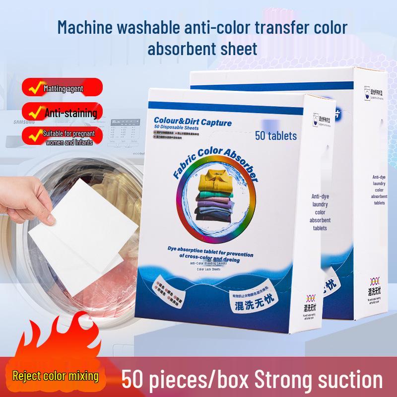 Color Absorbent Anti-Bleed Laundry Sheets - 50 Pack