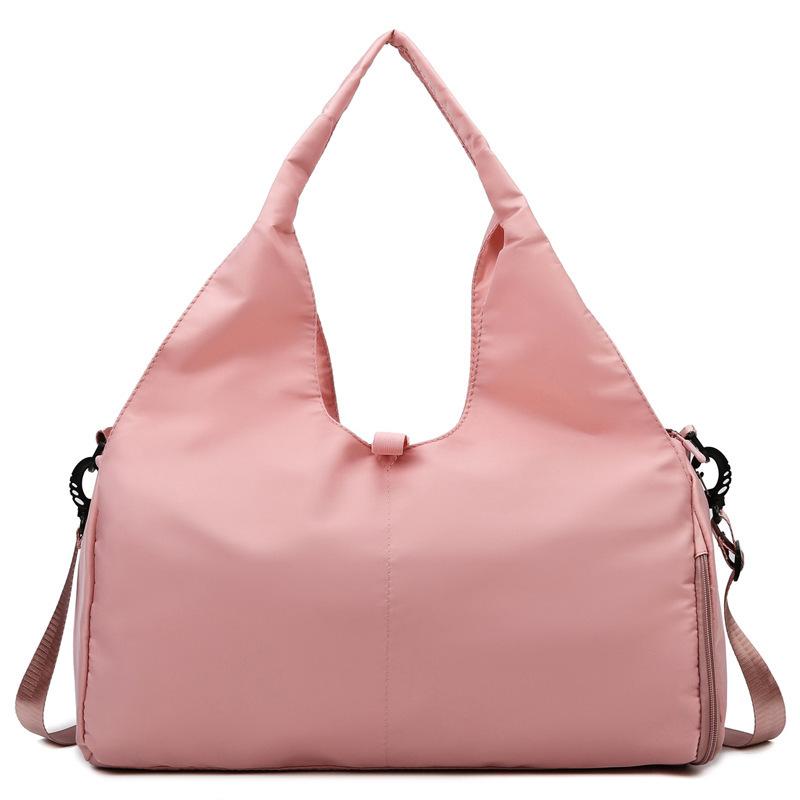 

travel bag women s yoga fitness bag women s anti-splashing independent shoe compartment shoulder swimming training bag розовый