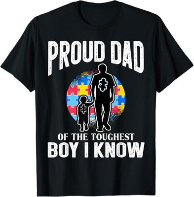 Autismus-Bewusstsein für stolzen Papa Unterstützung autistischer Kinder T-Shirt
