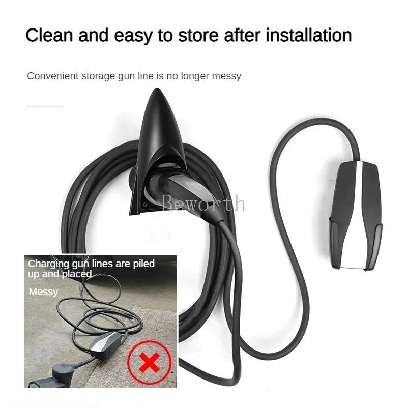 Für Tesla Model 3 Y S X Ladekabel Organizer EU US Ladehalter Wandmontage Haken Verbinder Halterung Zubehör