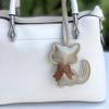 Modischer PU-Schleifen-Schlüsselanhänger mit Katzen-Detail für Handtasche, Schlüssel, Rucksack, Stilvoller Taschen-Hänge-Dekor-Anhänger