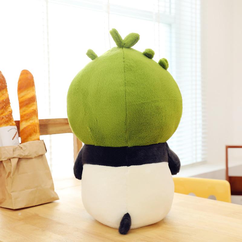 Cartoon Persimmon Panda Plush Toy Children's Comfort Pillow Bamboo Shoot Panda Zoo Souvenir Ornaments