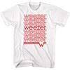 Weezer Repeating Logo White Adult T-Shirt