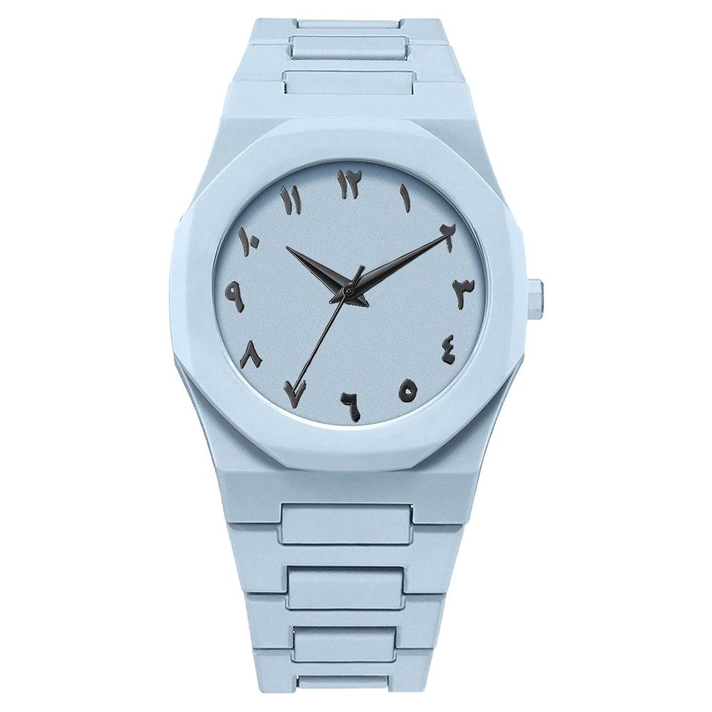 Nuovo alla Moda Orologio da Uomo Semplice Nero Maschile Orologi al Quarzo Digitale Arabo Casual Cinturino a Goccia d'Olio