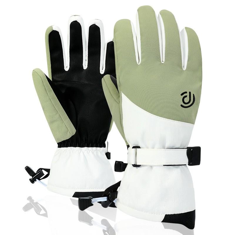 Unisex Winter Ski Gloves Warm Thermal Touchscreen 5-Finger Outdoor Cycling Snow Sports White Black Green