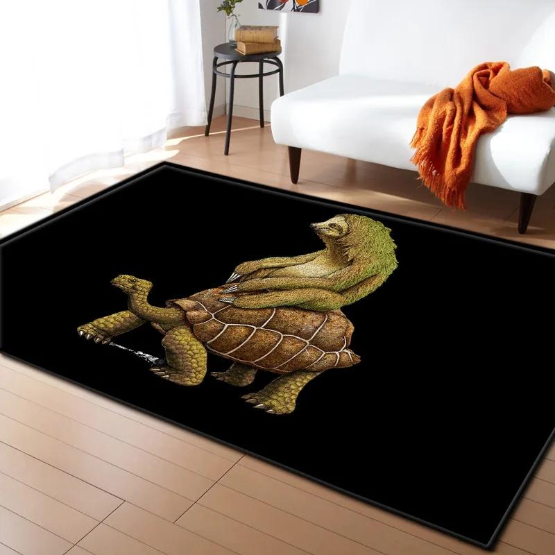 Sea Turtle 3D Print Large Carpet Marine Animal Series Area Rugs Living Room Non-slip Mat Home Decorative Kids Play Bedroom Rug