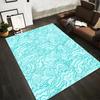 Abstract Teal Swirls Design Rug Non-slip Rug Suitable for Living Room and Bedroom Sofas