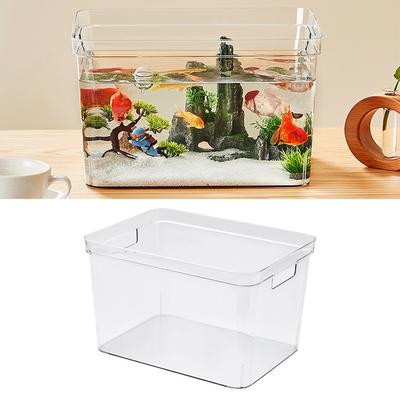 Frameless Clear Aquarium 360 Degree Visibility   Decoration Clear Rimless Aquarium   with Handle for Household