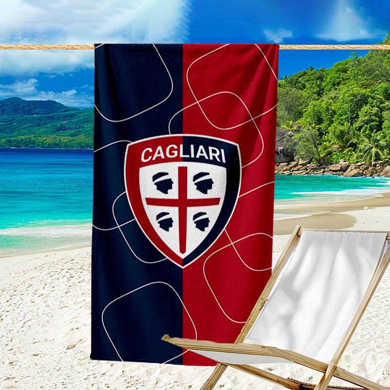 Football Cagliari Design Beach Towel - Soft, Absorbent Microfiber, Lightweight, Ideal for The Beach, Parties, Travel, Camping fan gifts