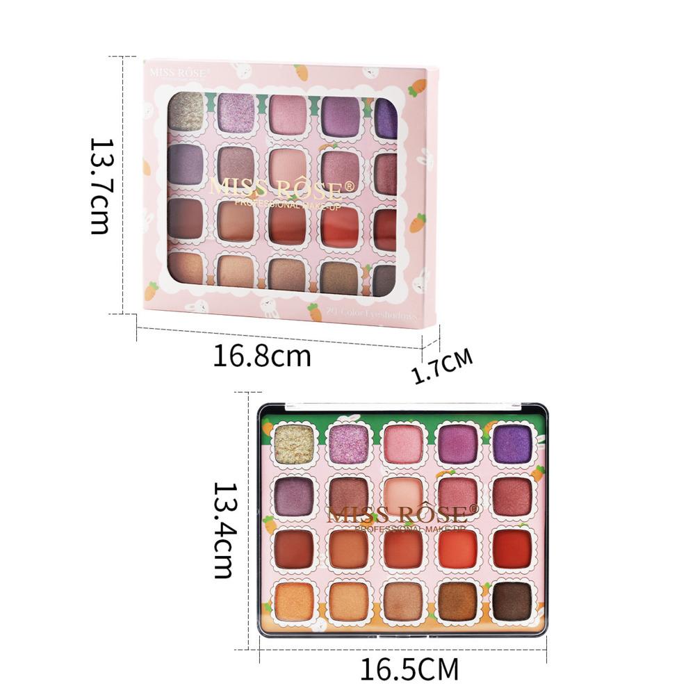 MISS ROSE 20-in-1 Exquisiter Girl Star Diamond Glitter Lidschatten Wasserdichter Sexy Lidschatten