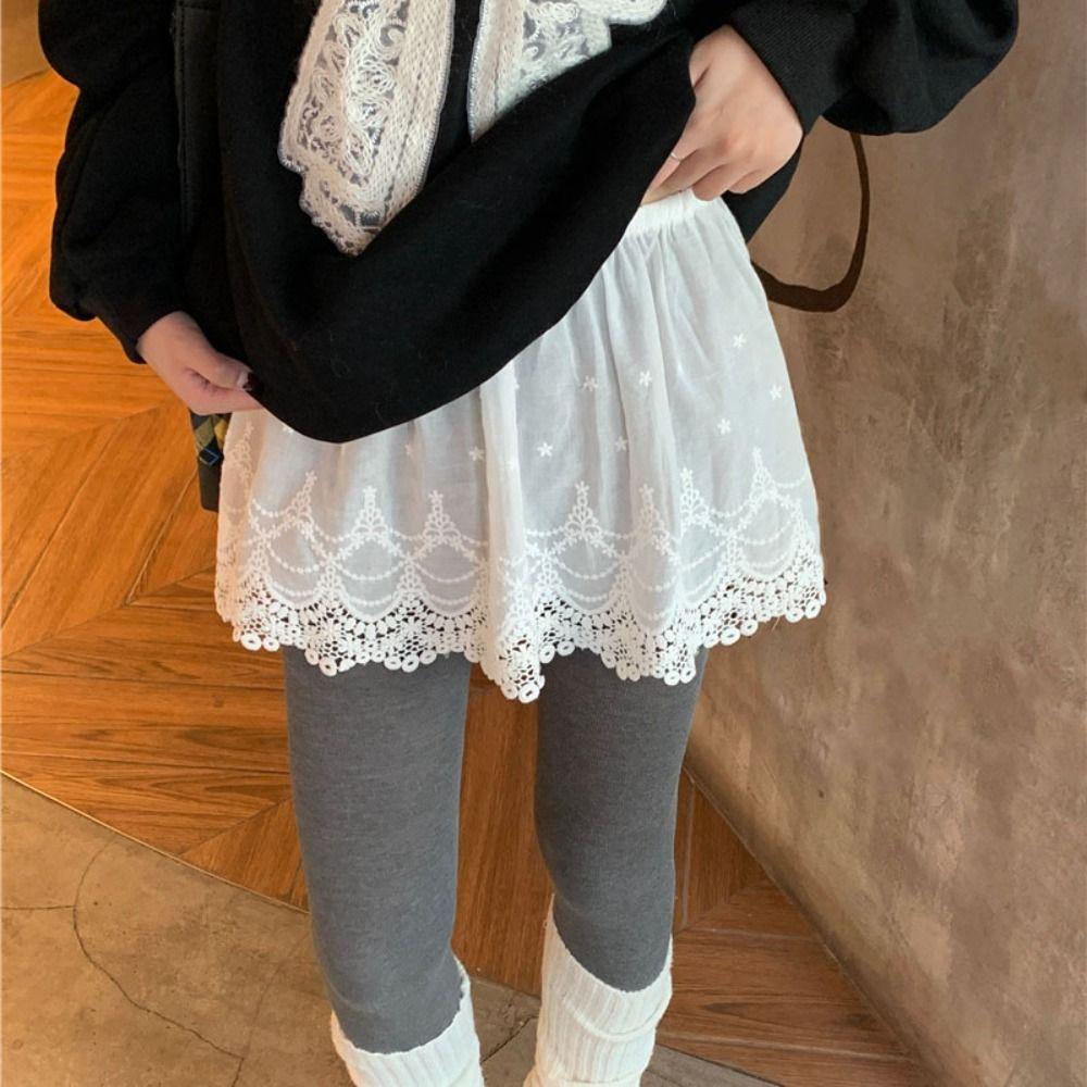 Korean Style Lace Underskirt Slips Anti-glare Lace Lining Petticoat Sweet Mini Short Dress Girls