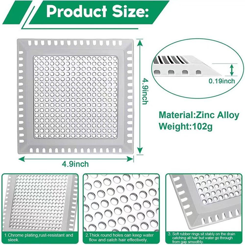 Shower Drain Cover Hair Catcher Drain Filter Bathroom Protector Stainless Steel Sink Strainer Drain Filter Bathtub Hair Catcher