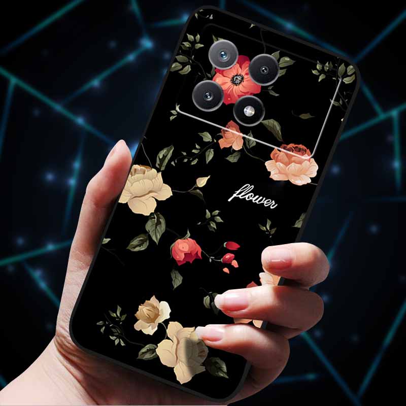 3D Flowers Emboss Fundas For Poco X6 Pro Case Soft Silicone Phone Case for Xiaomi Poco X6 Pro Poco X 6 Pro X6Pro Pocox6 Pro Bags