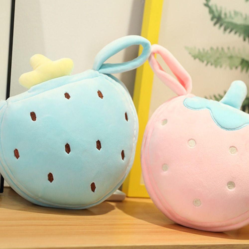 

Strawberry 2 in 1 Eye Mask Carrot Neck Support Cushion Fashion Travel Folding Pillow Kids Adults рожевий