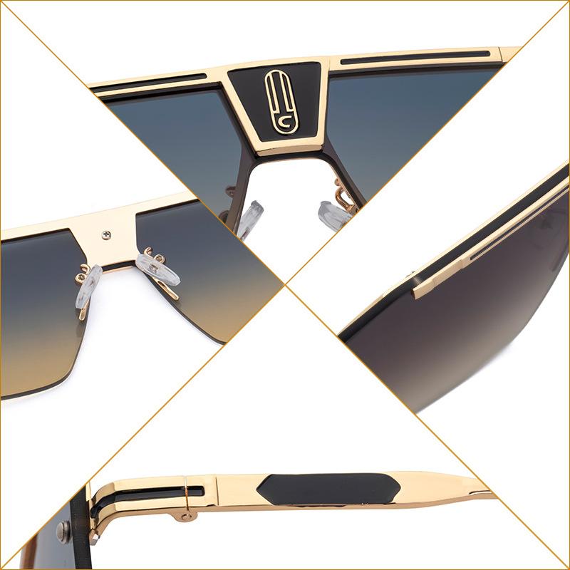 Neue Sonnenbrille mit großem Rahmen für Herren, Sonnenbrille, quadratische Sonnenbrille für Herren