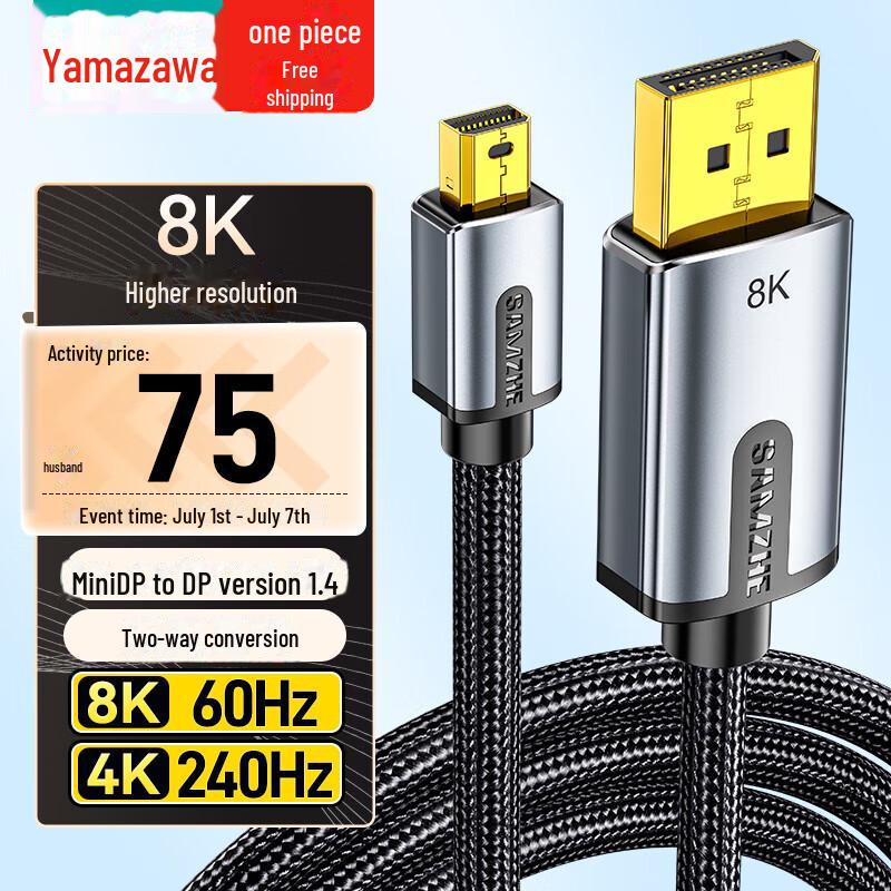 Shanze 8K60Hz Mini DP auf DP1.4 Gaming-Adapterkabel mit Thunderbolt-Port HD-Konverter