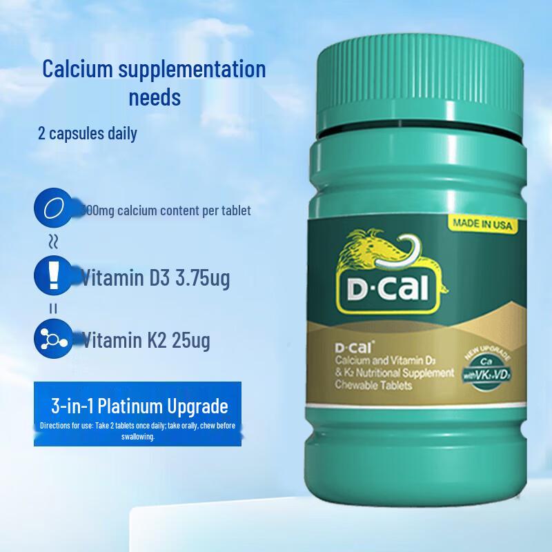 D-Cal Adult Calcium Tablets with Vitamins D3 & K2