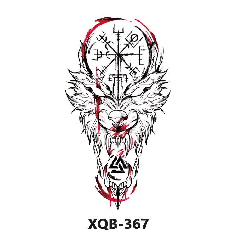Waterproof Black & White Tiger/Wolf Transfer Sticker for Full/Half Arm - Long-lasting Tattoo for Men & Women