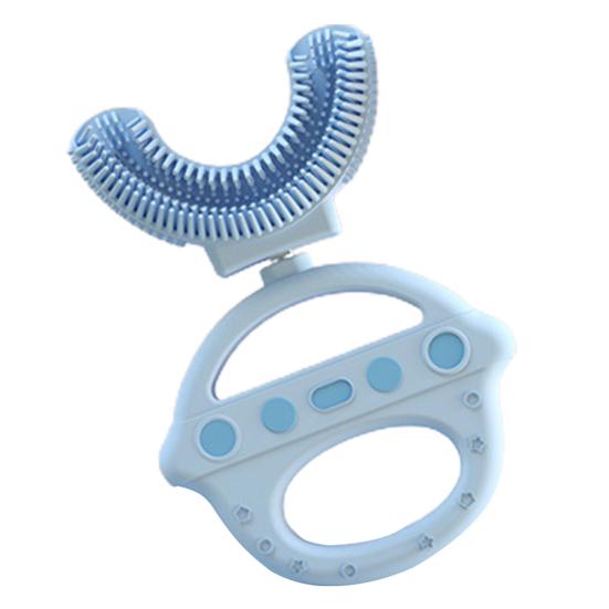 Spazzolino per bambini Materiale per uso alimentare Rimuovi le macchie dei denti A forma di U Bocca intera Pulizia dei denti Spazzolino per bambini