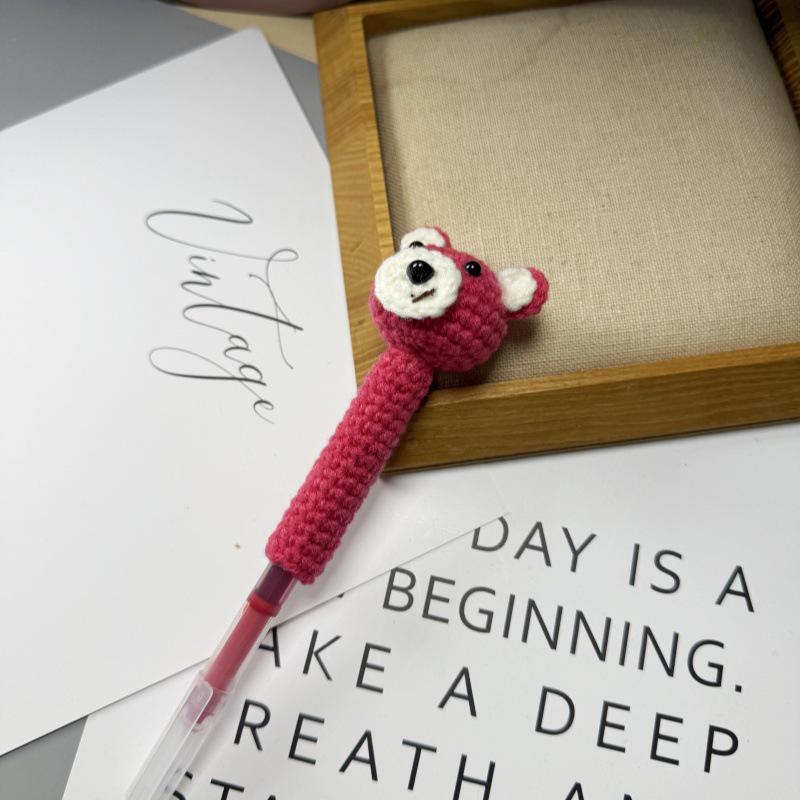 Sunflower Crochet Pen Holder Bear Doll Gift for Teacher's Day