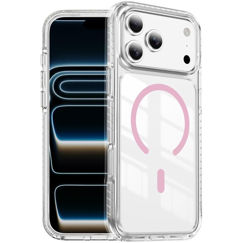 The New Crystal Shield Magnetic Ring Is Suitable for iphone17ProMax High Skin Transparency Mobile Phone Case, Anti-drop Apple 17 Protective Case.