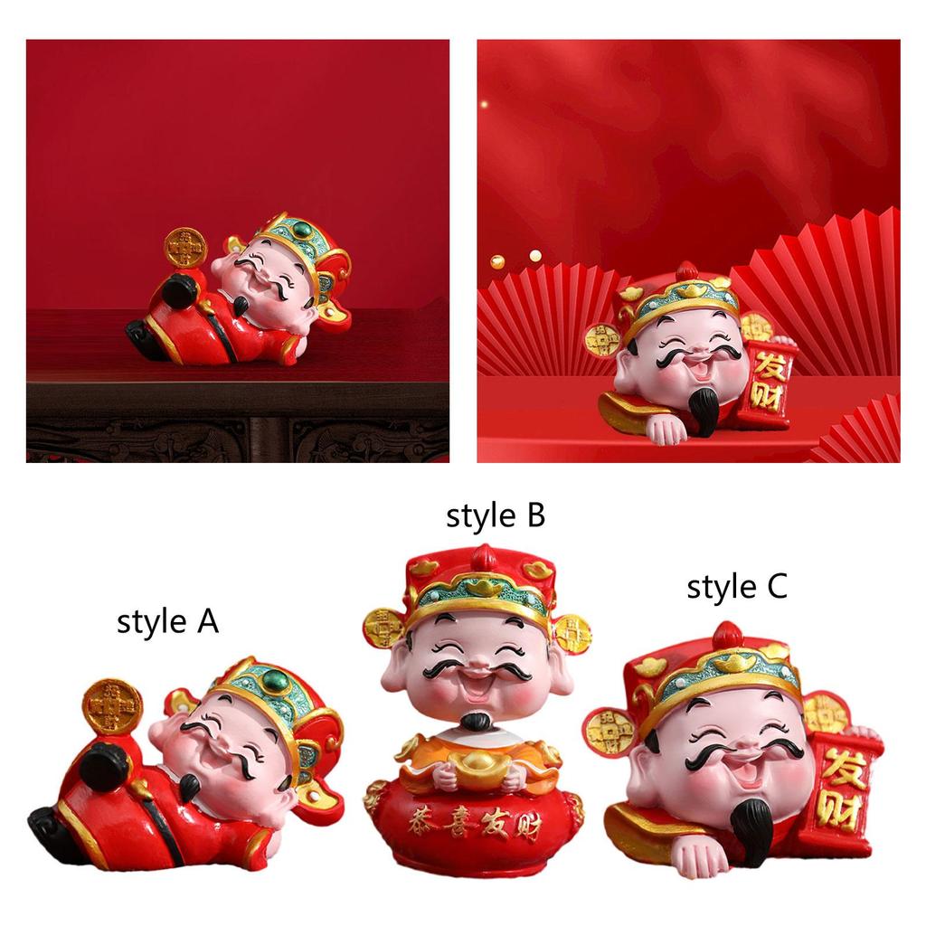 God of Wealth Ornament Chinese Wealth Statue for Spring Festival Home Table