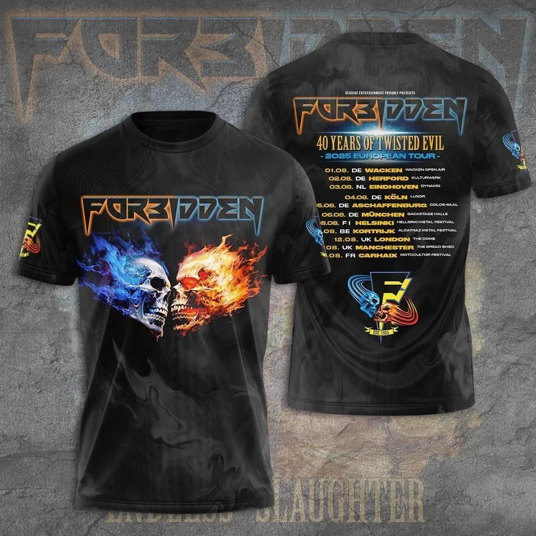 Forbidden Band 40 Years Of Twisted Evil 2026 European Tour 3D T-Shirt XXXXL