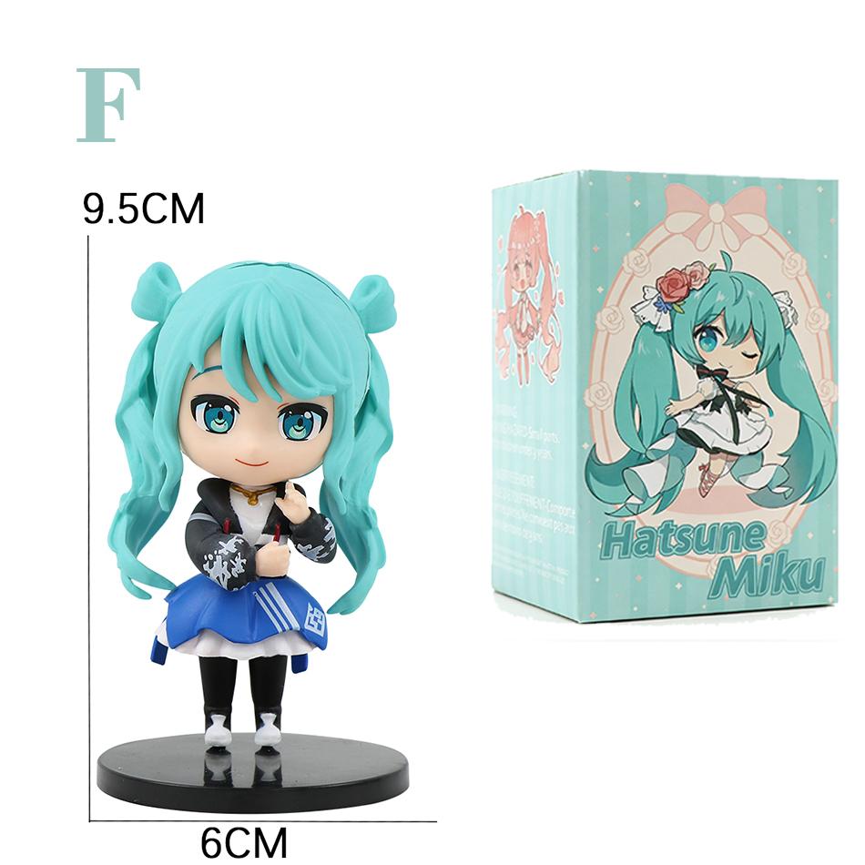 6Pcs Q Version Hatsune Miku Anime Action Figurine  Pvc Model Collection Dolls Desktop Decoration Kids Toys Birthday Gifts