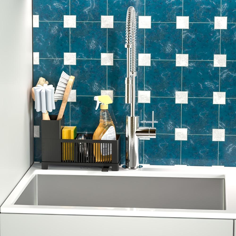 Space-saving Kitchen Sink Organizer Plastic Dish Soap Dispenser  Scrub Brushes