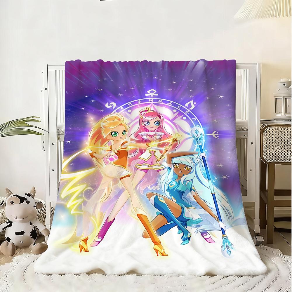 Anime TV L-LoliRock Throw Kid-Friendly Flannel Throw Blanket Soft Warm Anti-Static Washable All Season