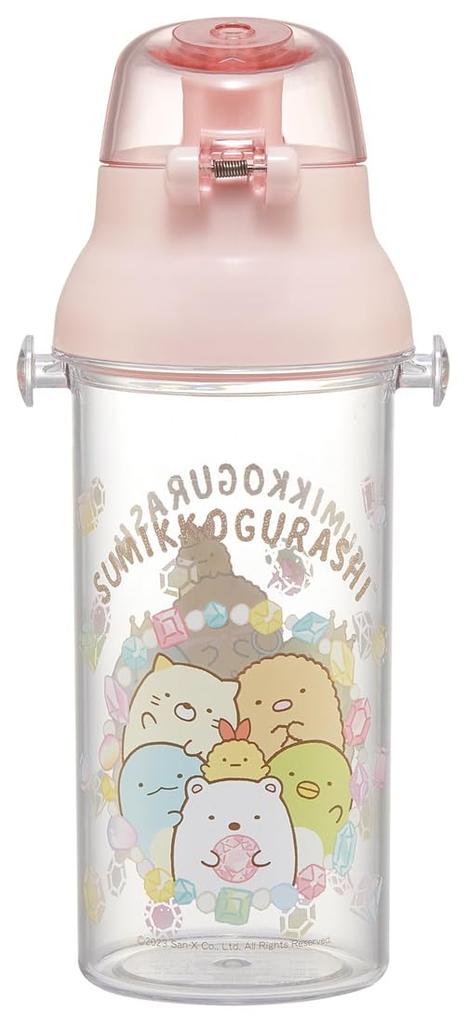 Skater Water Sumikkogurashi No Sanrio Plastic Clear Bottle for Made In Bottle, 480ml, "Mogura Oku" Design, Kids, Japan, PSB5TR-A