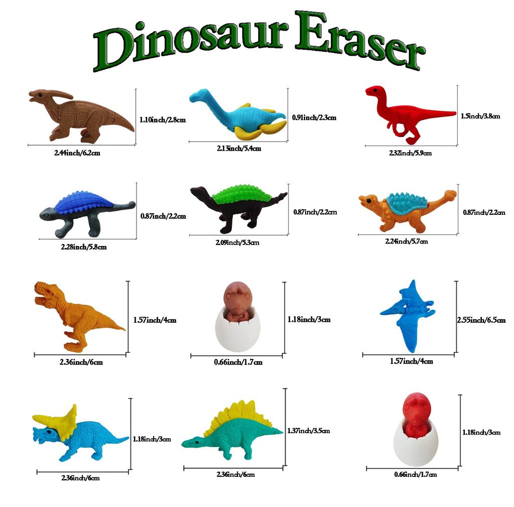 Ranvi 22 PCS 3D Mini Puzzle Dinosaur Erasers Cute and Fun Erasers for School Holiday Gifts for Friends - Students, Supplies,