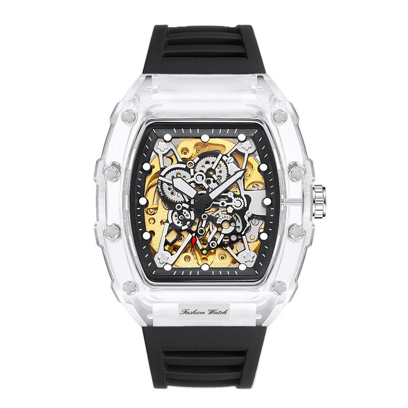 High-quality Fashion Atmosphere Barrel for Business Hollowing-out Automatic Trend Mechanical Watch Men's Watch