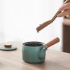 150ml Ceramic Teapot With Wooden Handle And Side Handle For Filtering Tea Sets
