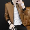 Men's Leather Jacket Men's Spring and Autumn Korean Version Slim Fit Trend Handsome Baseball Collar Locomotive Pu Leather Jacket Men