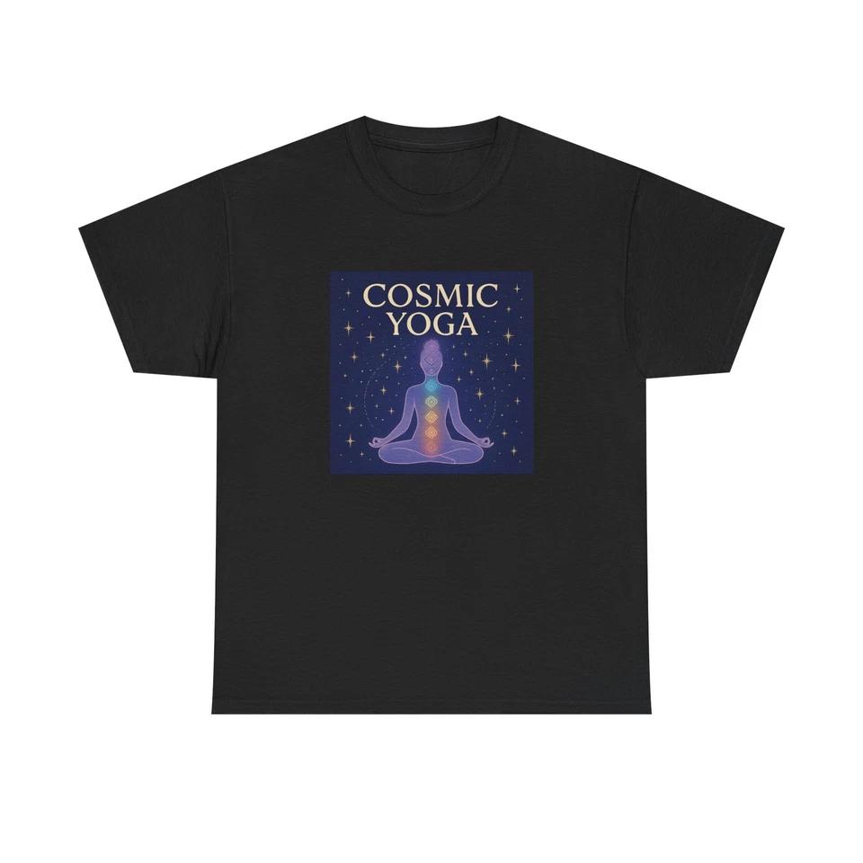 

Unisex Adult T Shirt Cosmic Yoga Balance Chakras and Stars 4XL