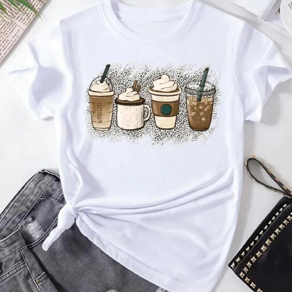 Womens Shortsleeved Tshirt Ice Cream Fashion Printed Base Shirt Harajuku Graphic T Shirts Aesthetic Clothes Tops