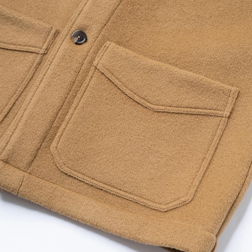 Edwardmax French Work Jacket 100% Merino Wool Beige