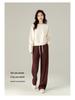 Xinge Women's Tencel Acetate Sweatpants - High Waist, Wide Leg, Straight, Loose Fit, Autumn Casual Style.