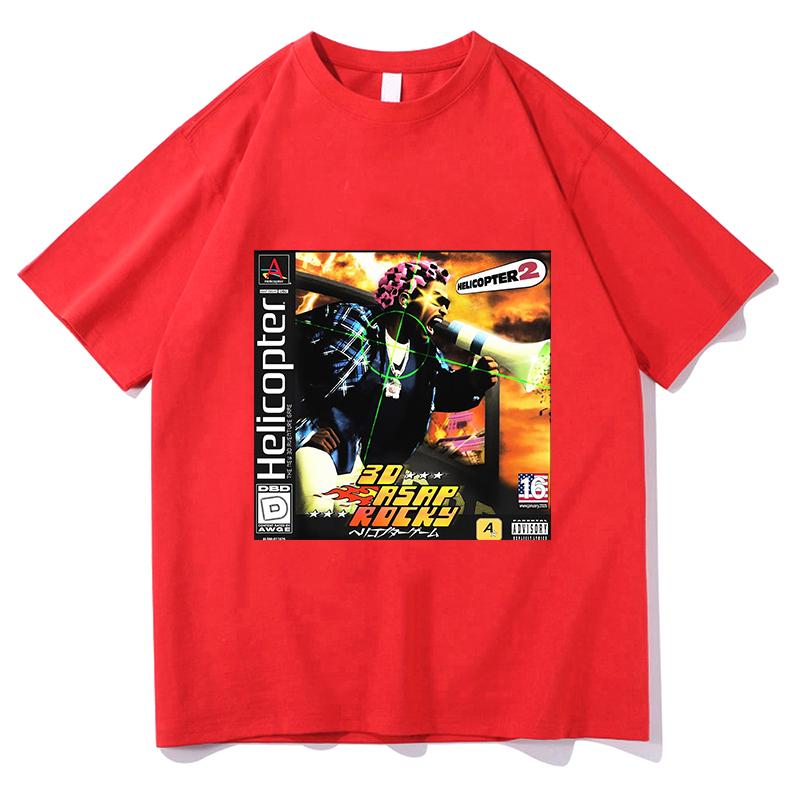 

A$AP ROCKY HELICOPTER Print T-shirt Autumn Winter Tshirt Short Sleeve Cotton Casual Women T Shirt O-neck Unisex Fashion Tops Tee S