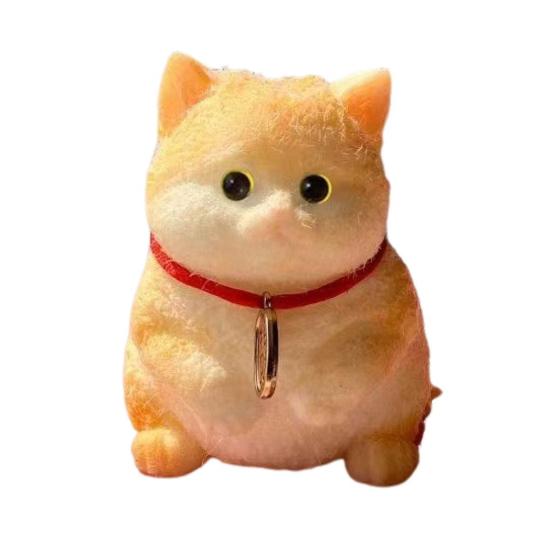 Fat Cat Squeeze Toy Anxiety Stress Relief Simulation Kitten Pinch Sensory Toy Kids Teens Adults Soft TPR Stress Ball Animal Fidget Toy