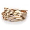 Bohemian Multi-Layer Wrap Bracelet for Women Handmade Creative Alloy Cuff Rose Gold Adjustable
