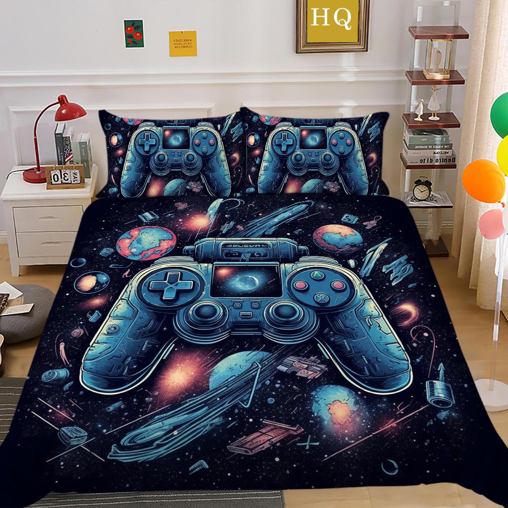 Bedding Sets High Quality Polyester Game Handle Printed Bed Cover Polyester Bedspreads Cool Home Textiles Single Size Pillowcase