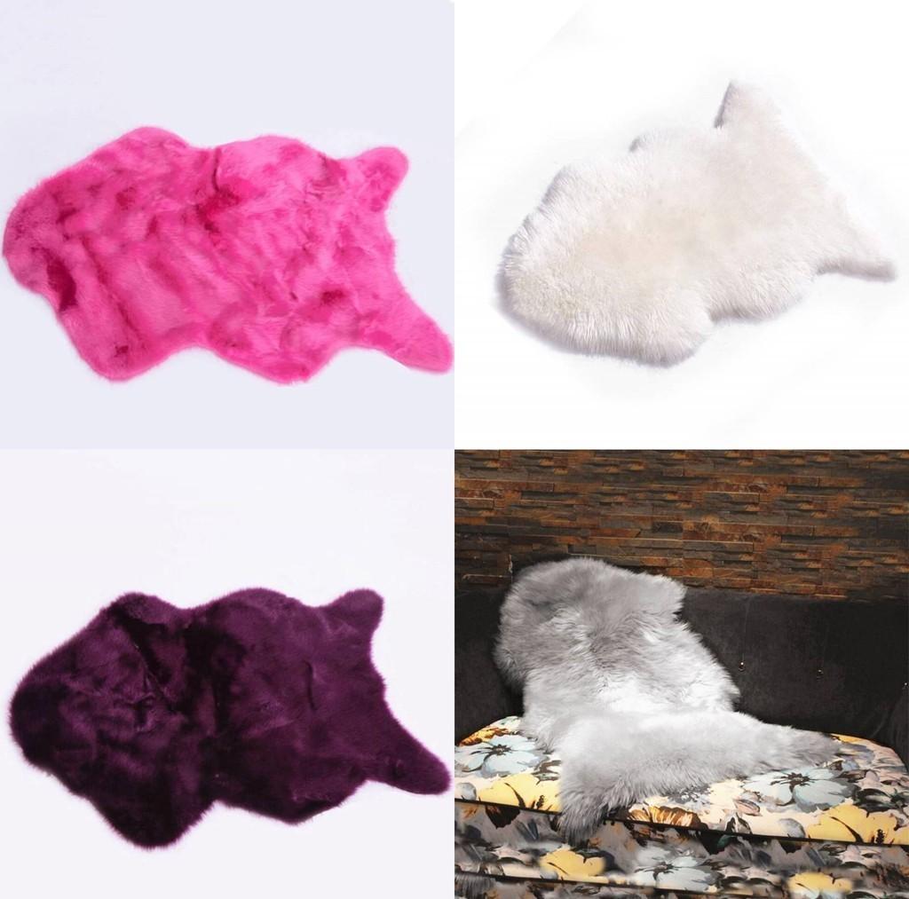 Premium Quality Soft Fluffy Wool Sheepskin Mat For Cozy Bedroom Decor And Comfort