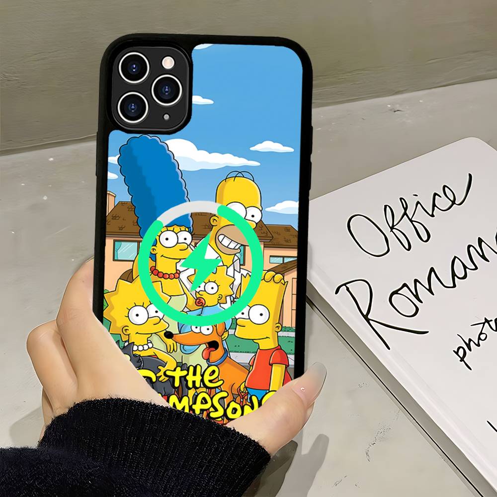Funny Cartoon S-Simpsons Phone Case For IPhone 17 Air 16 15 14 13 12 11 Pro Max Plus For Magsafe Wireless Charge Cover